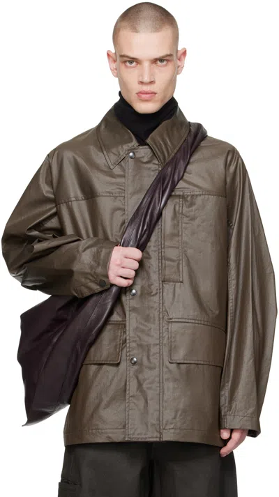 LEMAIRE BROWN WATER-REPELLENT RAIN JACKET