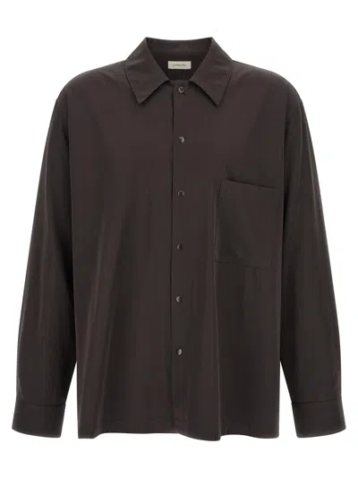 Lemaire Brown Wool Gabardine Overshirt