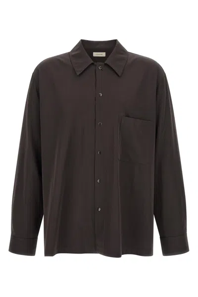 Lemaire Brown Wool Gabardine Overshirt