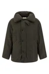 Lemaire Puffer Blouson With High Collar And Pockets In Brown