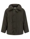 Lemaire Bubble Collar Down Jacket In Brown