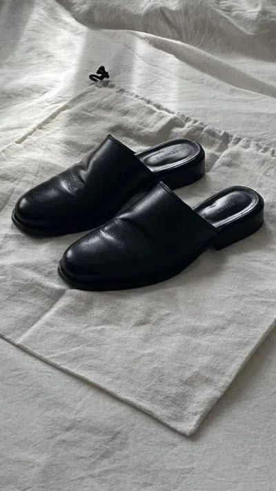 Pre-owned Lemaire Buffalo Leather Mule Shoess Shoes In Black