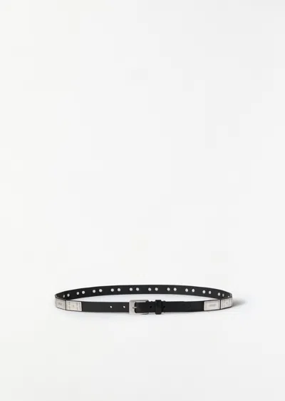 Lemaire Buffalo Studs Belt 20 Mm In Leather In Black