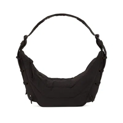 Lemaire Mens Game Large Woven Shoulder Bag Black In Brown