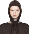 Lemaire Burgundy Fine Wool Head Scarf Beanie In Brown