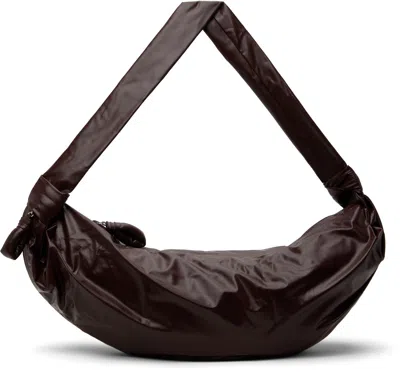 Lemaire Burgundy Large Soft Croissant Bag In Br503 Roasted Pecan