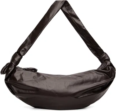 Lemaire Burgundy Large Soft Croissant Bag In Brown