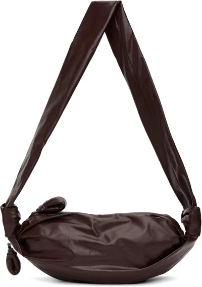 Lemaire Burgundy Small Soft Croissant Bag In Br503 Roasted Pecan