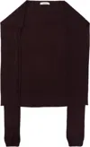 Lemaire Burgundy Trompe L'oeil Scarf In Pu870 Dark Plum
