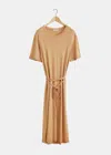 LEMAIRE LEMAIRE BURNT SAND BELTED RIB T-SHIRT DRESS