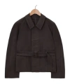 Lemaire Button Fastened Belted Jacket In Black