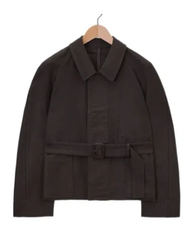 Lemaire Button Fastened Belted Jacket In Black