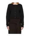 Lemaire Crew Neck Knitwear Long Sleeve Ribbed Style In Brown