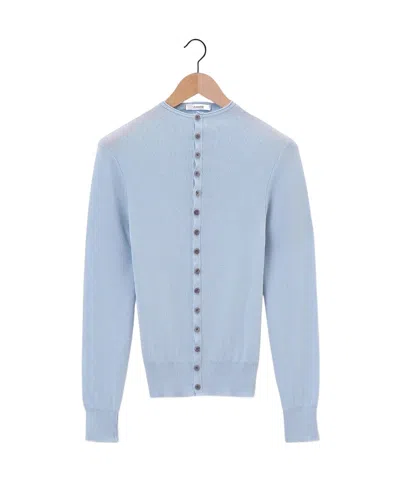 Lemaire Button Knitted Cardigan In Blue