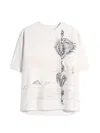 Lemaire Button Printed T-shirt In Neutral