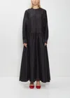Lemaire Button Silk A-line Dress In Black