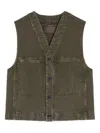 Lemaire Button-up Gilet In Green
