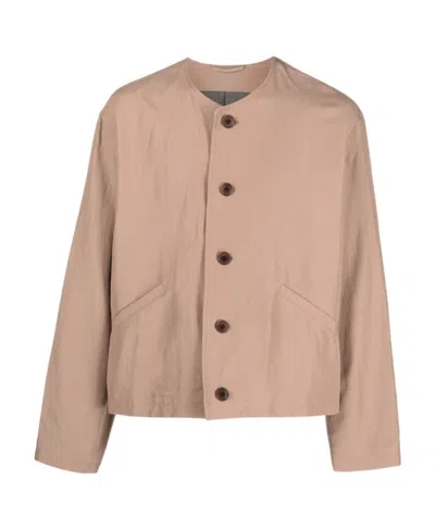 Lemaire Button-up Jacket In Nude