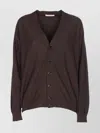 Lemaire Dark Cacao Cardigan Buttons Closure In Black