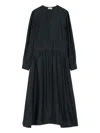 Lemaire Gathered Buttoned Dress In Black