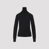 Lemaire High Neck Long Sleeve Button Cardigan In Black