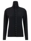 Lemaire Grey Buttoned Fitted Cardigan In Black