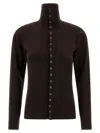 Lemaire Buttoned Fitted Cardigan In Brown