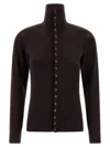 Lemaire Buttoned Fitted Cardigan In Brown