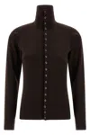Lemaire Buttoned Fitted Cardigan In Brown
