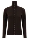 Lemaire Buttoned Fitted Cardigan In Brown