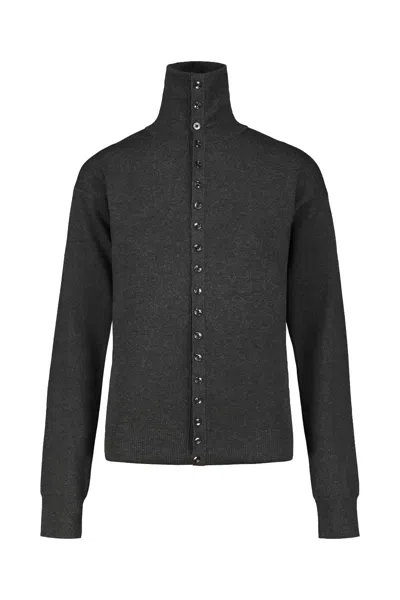 Lemaire Buttoned Fitted Cardigan In Gray