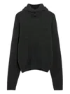 Lemaire Hooded Knit Sweater Featuring Button Detail In Black