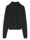 Lemaire Wool Hooded Sweatshirt In Black