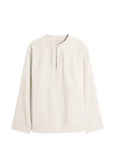 Lemaire Buttoned Long-sleeve Shirt In White