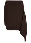 Lemaire Buttoned-panel Fine-knit Mini Skirt In Brown
