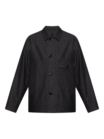 Lemaire Buttoned Pocket Jacket In Black