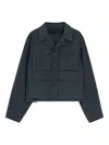 Lemaire Buttoned Pocket Utility Jacket In Blue