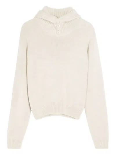 Lemaire Gerippter Strickpullover Mit Knöpfen In Neutral