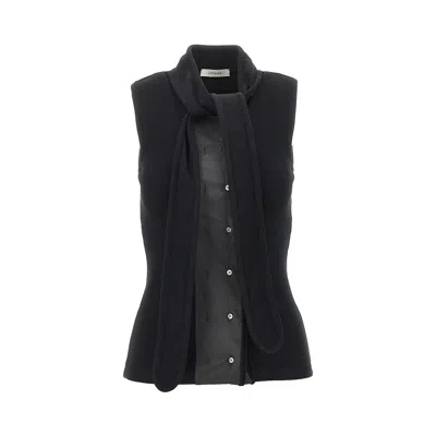 Lemaire Buttoned Ribber Tank Top In Black