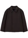 Lemaire Buttoned Short Jacket In Braun