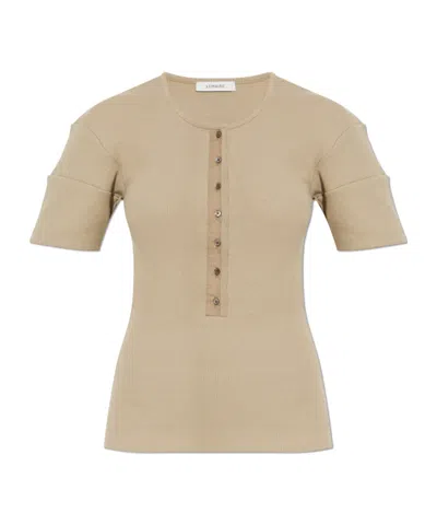 Lemaire Crew Neck Knitted T-shirt In Brown