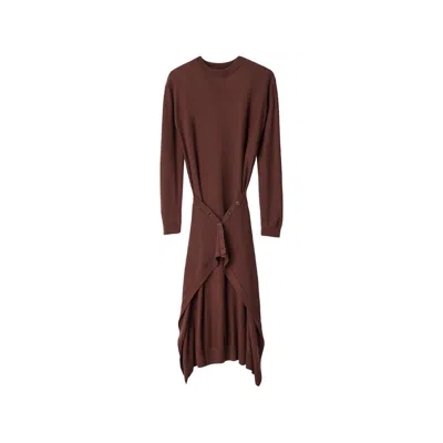Lemaire Buttoned Side Panel Merino Wool Blend Dress In Animal Print