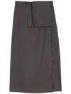 Lemaire Convertible Midi Skirt In Brown