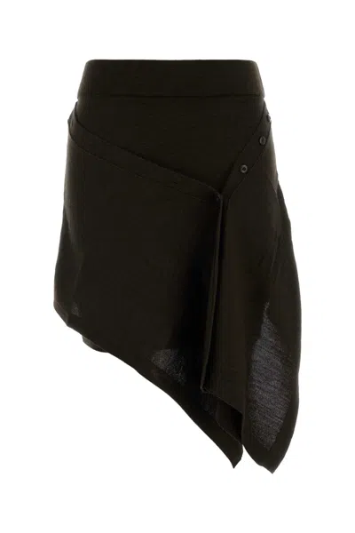 Lemaire Buttoned Skirt In Brown