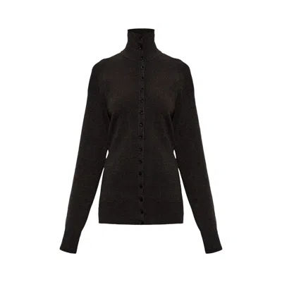 Pre-owned Lemaire Buttoned Top 'black Melange' | Women's Size S
