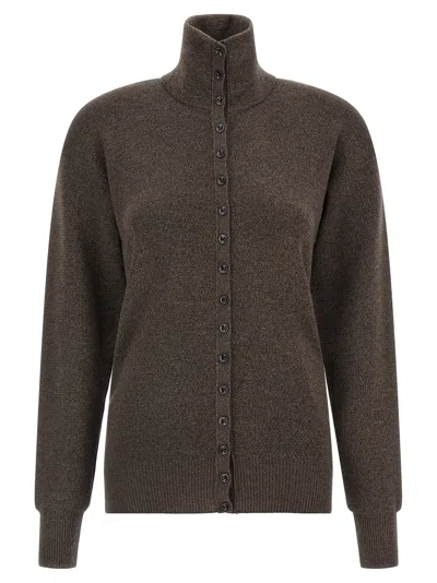 Lemaire 'buttoned Top' Cardigan In Brown