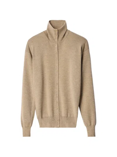 Lemaire Buttoned Top In Fine Wool In Brown
