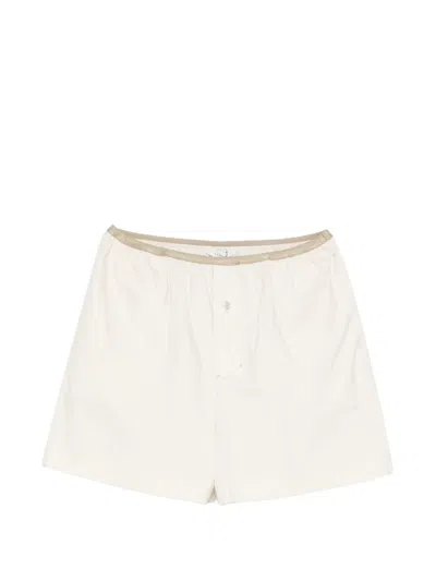 Lemaire Button-embellishment Shorts In Neutral