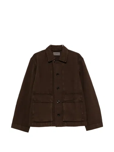 Lemaire Button-fastening Pocket Denim Jacket In Brown