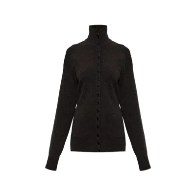 Lemaire Button-up Wool Cardigan In Brown